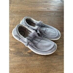 Hey Dude Wally Women Sparkling Gray Loafers Slip On Shoes Size 7